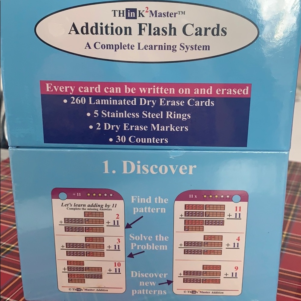 Addition flash card learning system